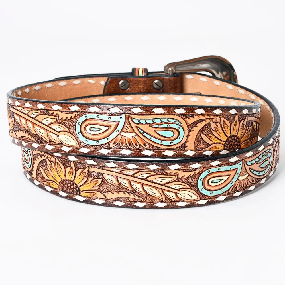Joes Creek Hand Tooled Leather Belt