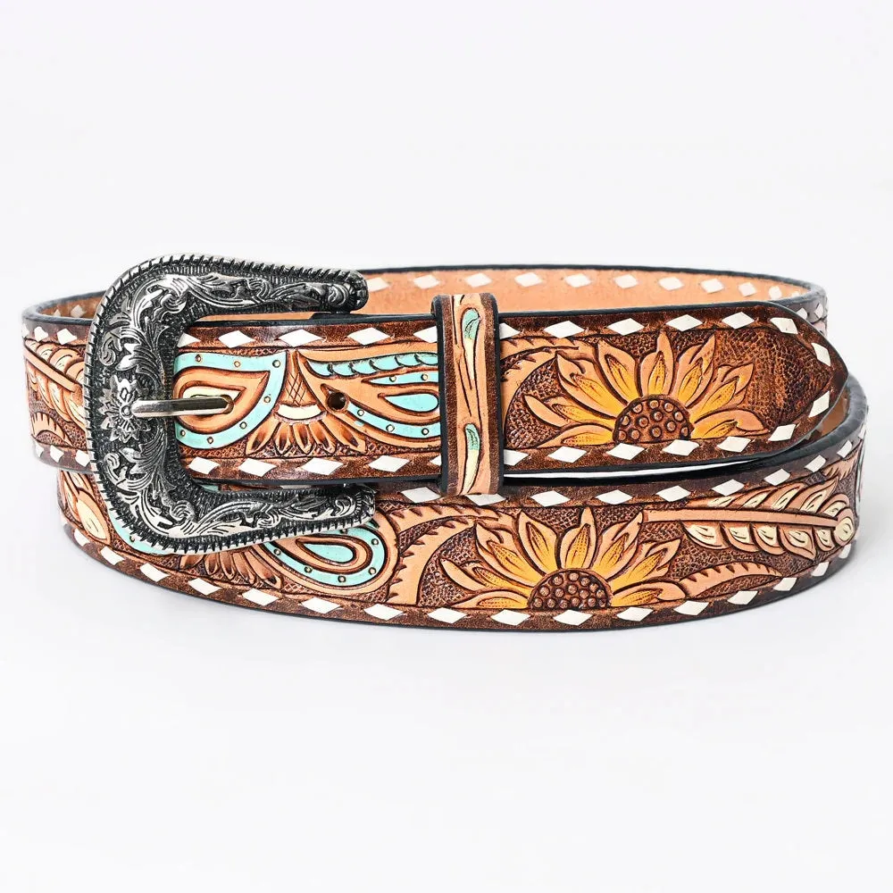 Joes Creek Hand Tooled Leather Belt