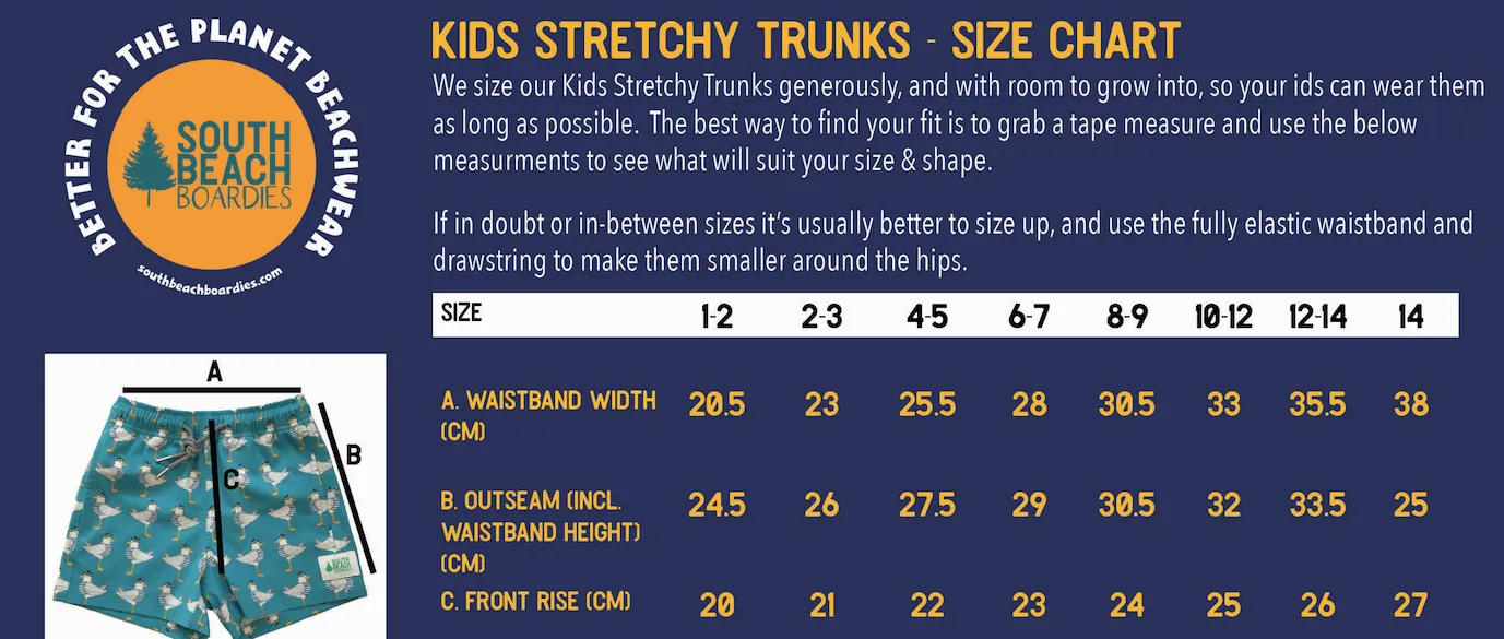 Kids Stretchy Trunks: Djiti-djitis for Defibrillators Fundraiser
