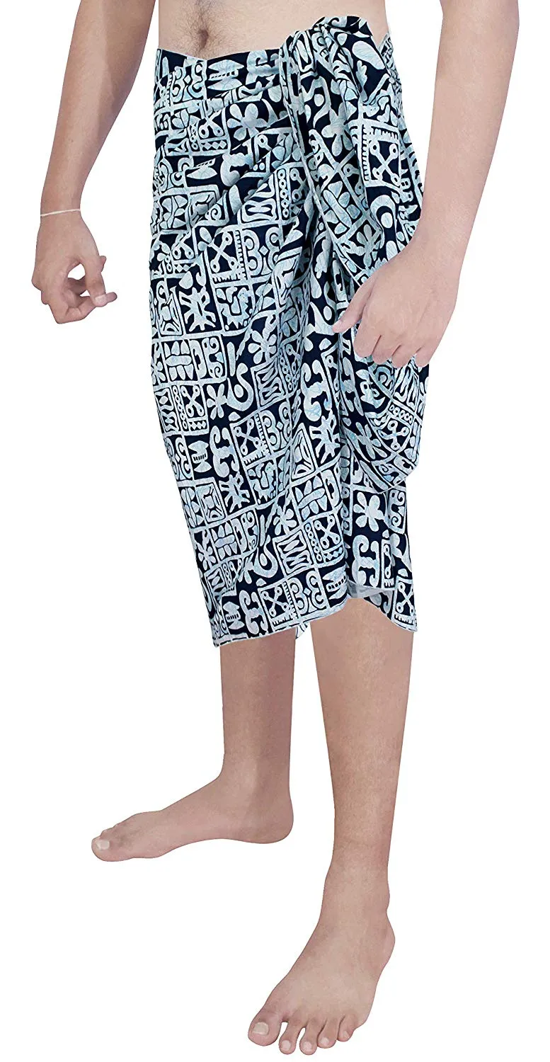 LA LEELA 100% Cotton Mens Wear Sarong Pareo Wrap Cover ups Bathing Suit Beachwear Swim