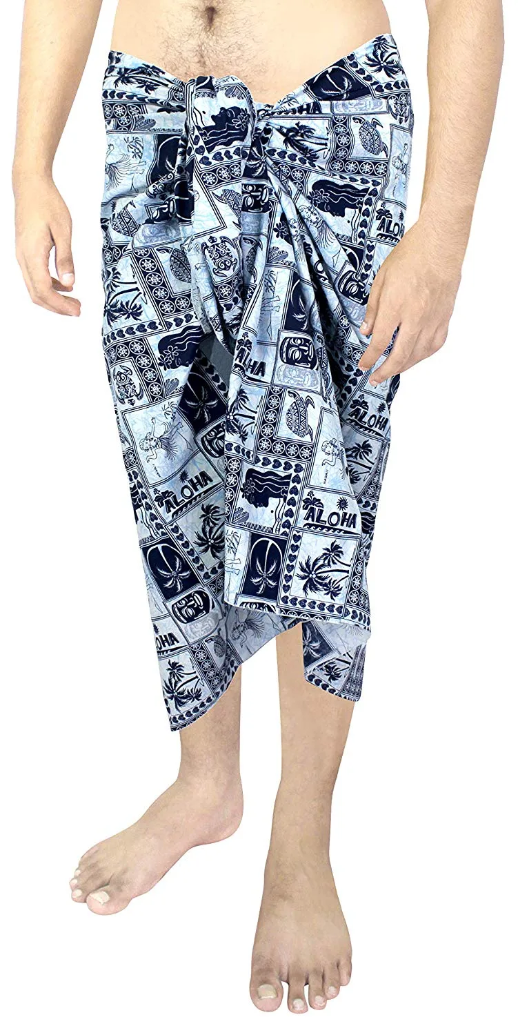 LA LEELA 100% Cotton Mens Wear Sarong Pareo Wrap Cover ups Bathing Suit Beachwear Swim