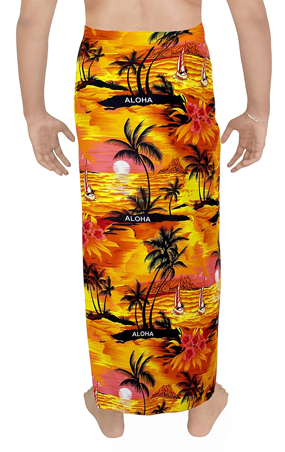 LA LEELA Bathing Suit Swimwear Swimsuit Sarong Wrap Cover ups Plain Beachwear Mens