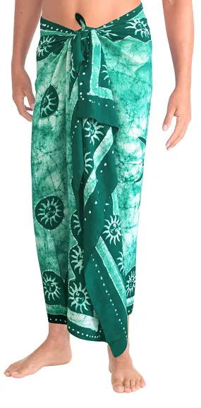 LA LEELA Batik Beach Wear Mens Sarong Pareo Wrap Cover ups Bathing Suit Beach Towel Swim