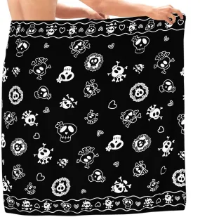 LA LEELA Beach Wear Mens Sarong Pareo Wrap Cover upss Bathing Suit Beach Towel Swimming Halloween Black_B925