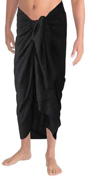 LA LEELA Gentle Soft Rayon Sequin Embroidered Men Sarong Swimwear Wrap 78X41Inch