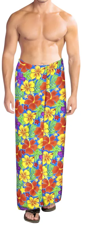 LA LEELA Men Swimwear Cover Up Beach Sarong Swimsuit Wrap 72"x42" Turquoise U309 910755