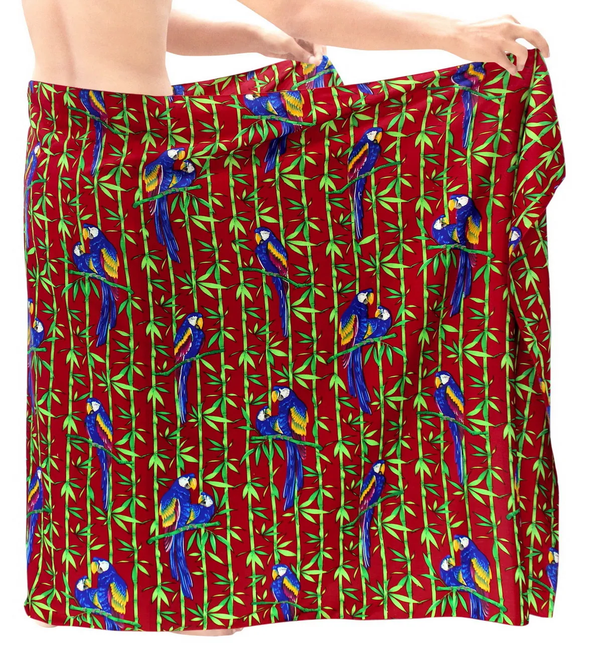 LA LEELA Men's Beach Cover Up LAVA LAVA Sarong Swimsuit Wrap 72"x42" Red O246 137259