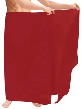 LA LEELA Men's Sarong Beach Cover up Wrap Solid Pareo Stylish Swimwear Swimsuit