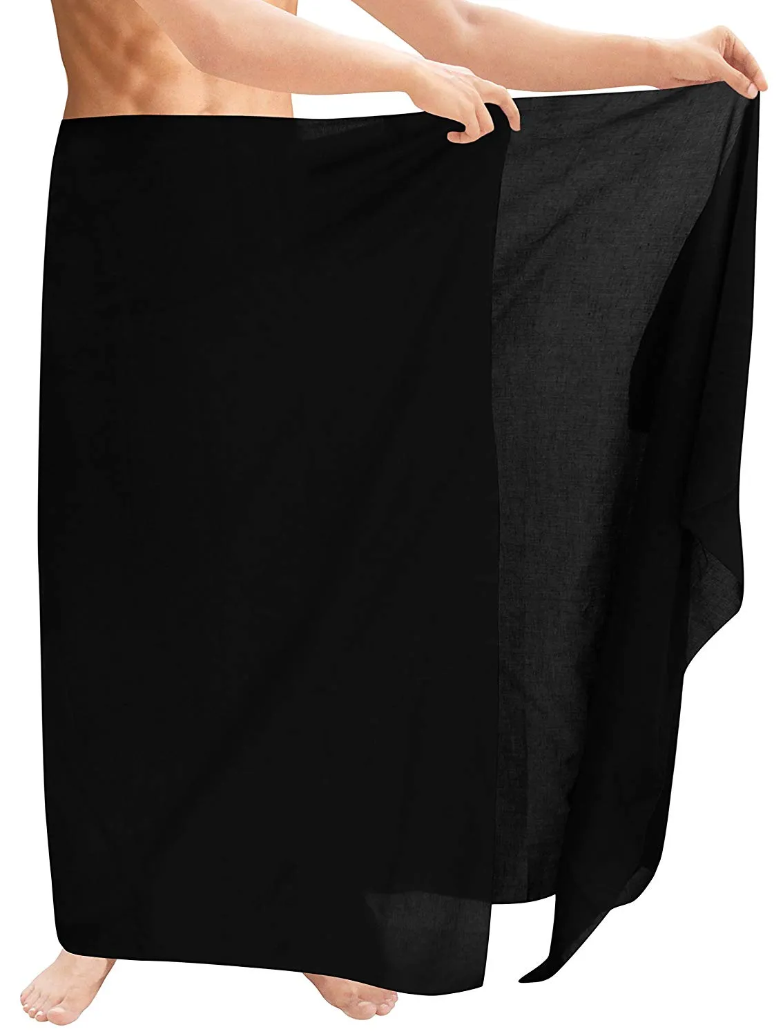 LA LEELA Men's Sarong Beach Cover up Wrap Solid Pareo Stylish Swimwear Swimsuit
