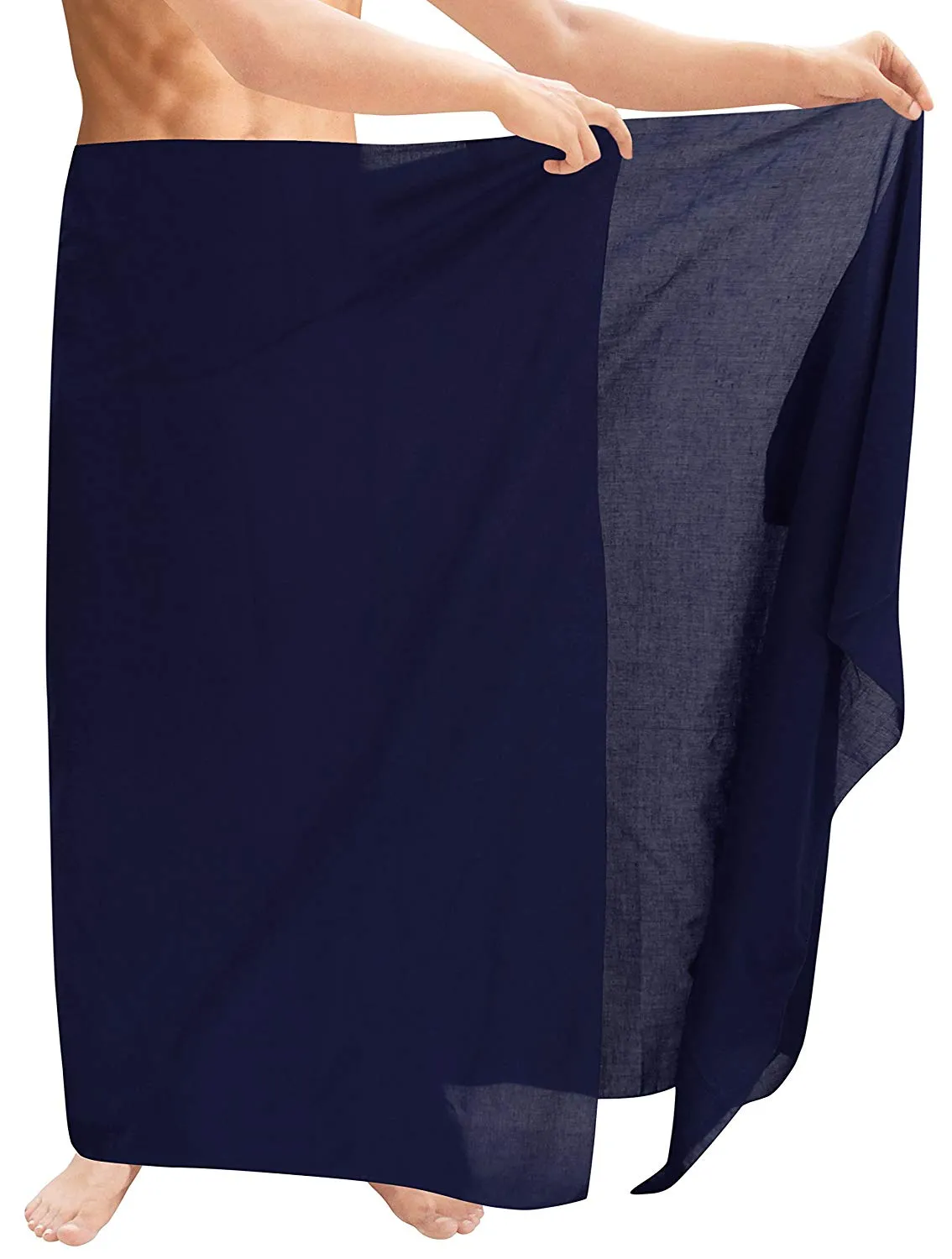 LA LEELA Men's Sarong Beach Cover up Wrap Solid Pareo Stylish Swimwear Swimsuit