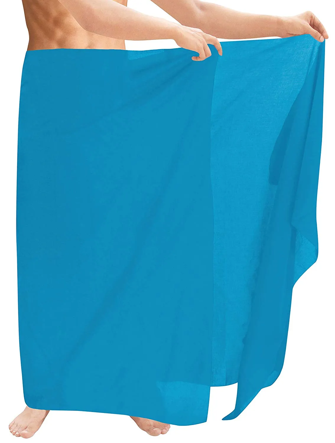 LA LEELA Men's Sarong Beach Cover up Wrap Solid Pareo Stylish Swimwear Swimsuit