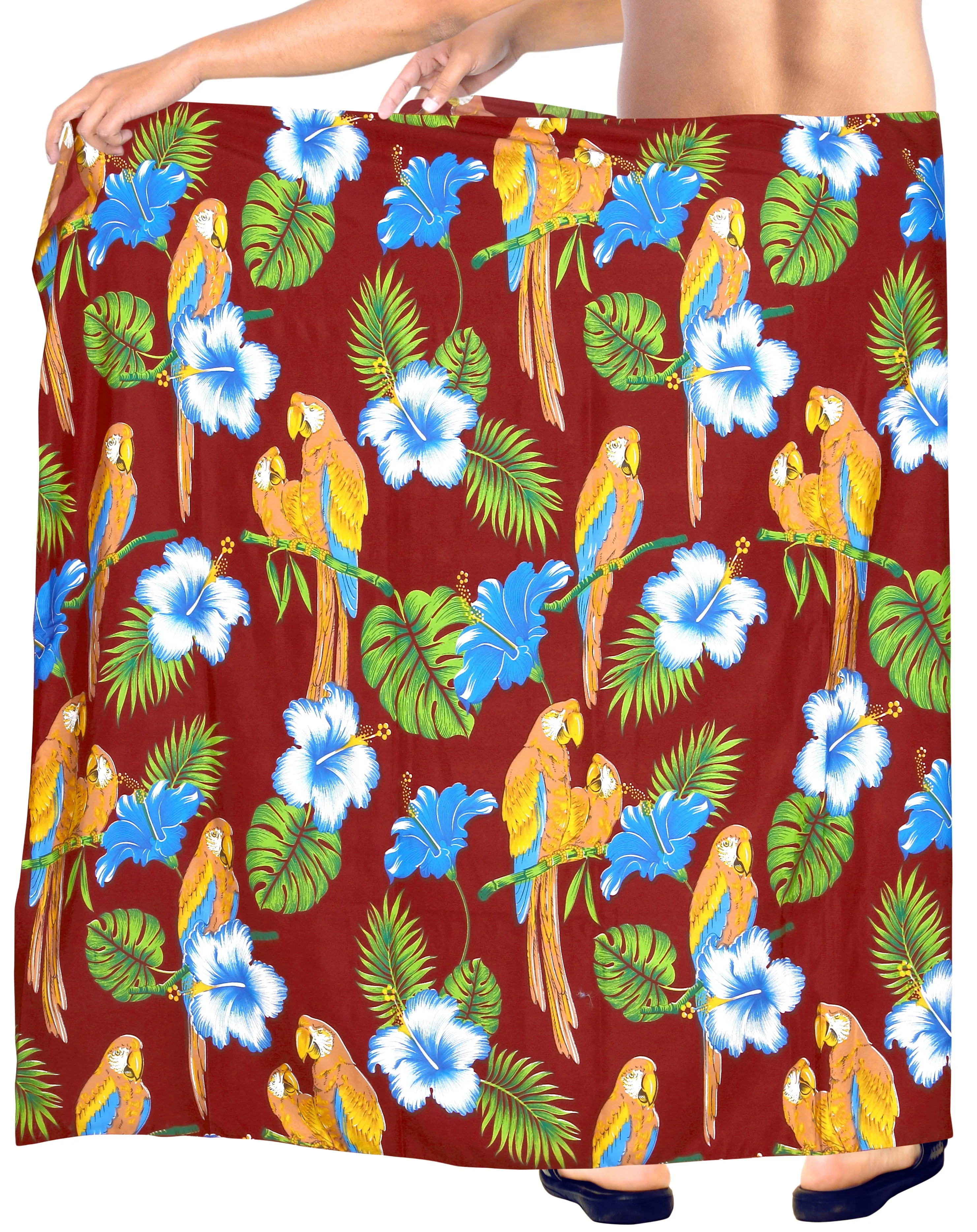 LA LEELA Men's Sarong Swimwear Cover Up Summer Beach Wrap 78"X42" Maroon Z260 911583