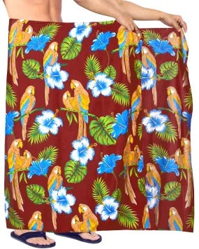 LA LEELA Men's Sarong Swimwear Cover Up Summer Beach Wrap 78"X42" Maroon Z260 911583