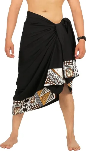 LA LEELA Men's Swimwear Cover Up Hawaiian Luau Theme Pareo Sarong