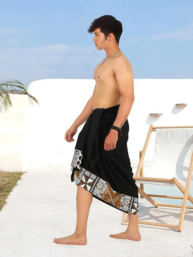 LA LEELA Men's Swimwear Cover Up Hawaiian Luau Theme Pareo Sarong