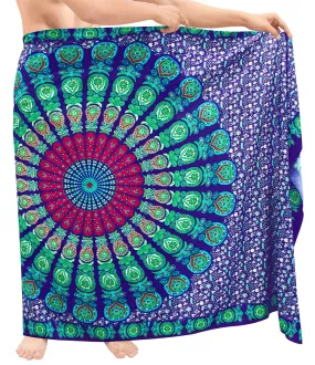 LA LEELA Soft Light Digital Casual Resort Pareo Boys 72"X42" Navy Blue 3299 135782