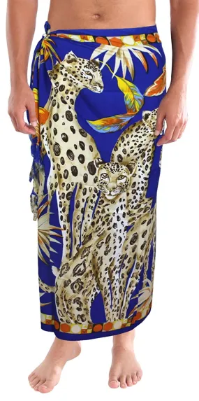 LA LEELA Soft Light Printed Casual Beach Resort Pareo Boy Wrap 72"X42" Blue_6303