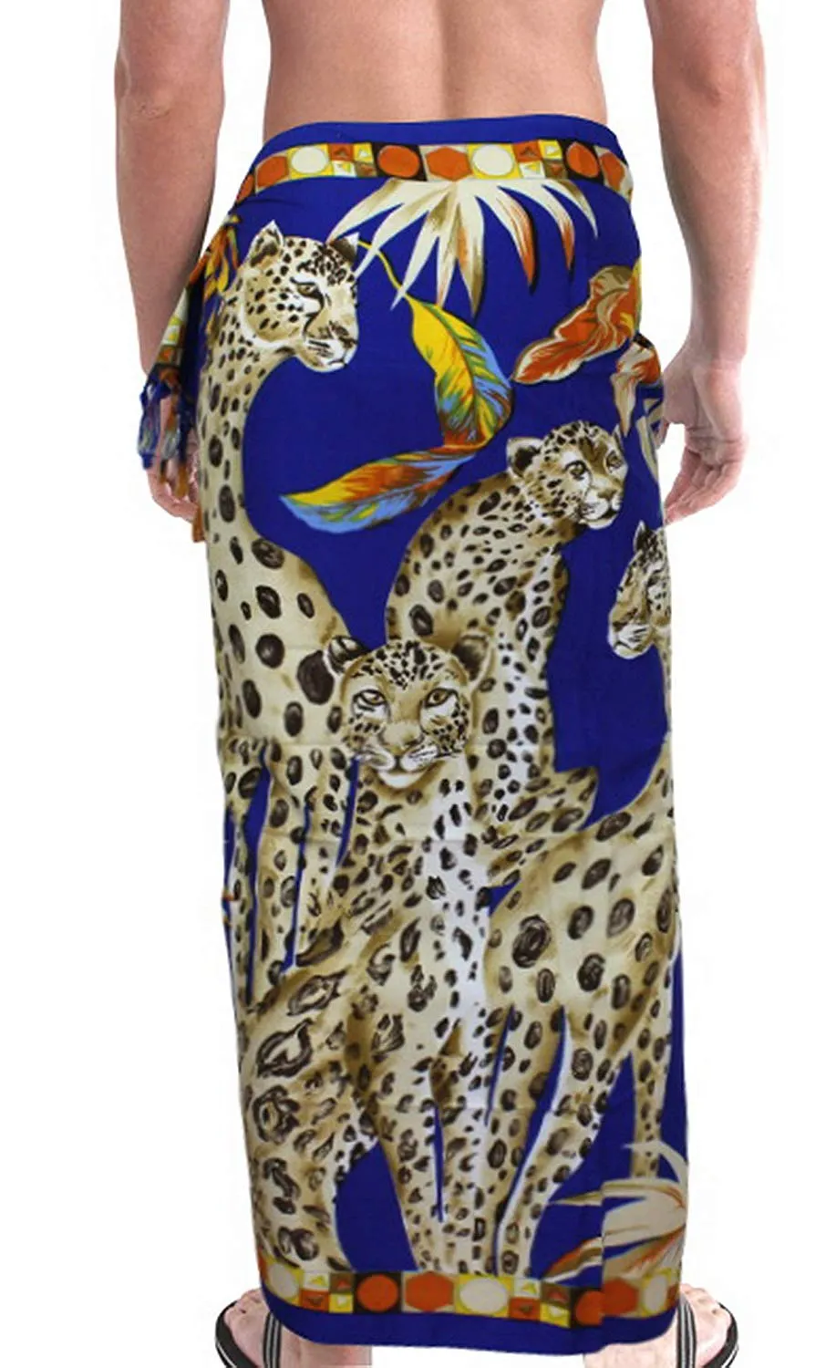 LA LEELA Soft Light Printed Casual Beach Resort Pareo Boy Wrap 72"X42" Blue_6303