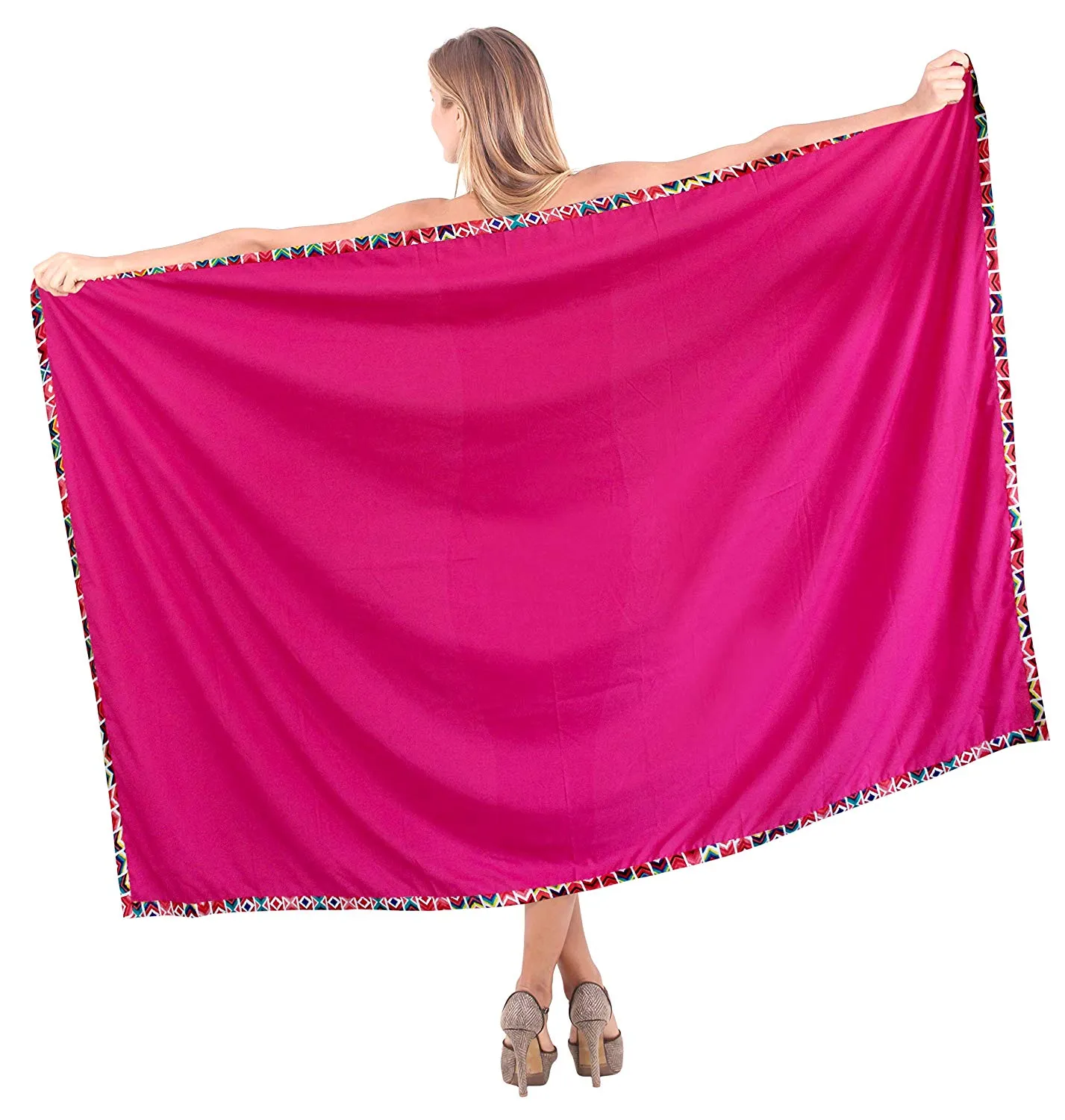 LA LEELA Women's Bikini Wrap Cover up Swimsuit Sarong Dress Solid ONE Size