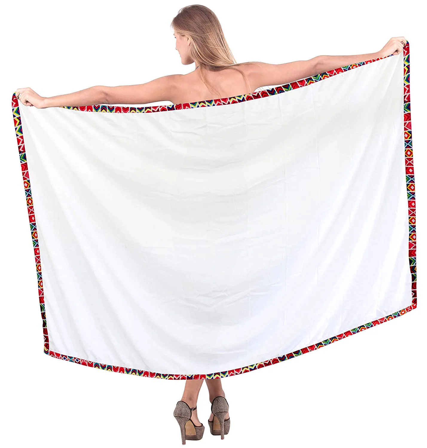 LA LEELA Women's Bikini Wrap Cover up Swimsuit Sarong Dress Solid ONE Size