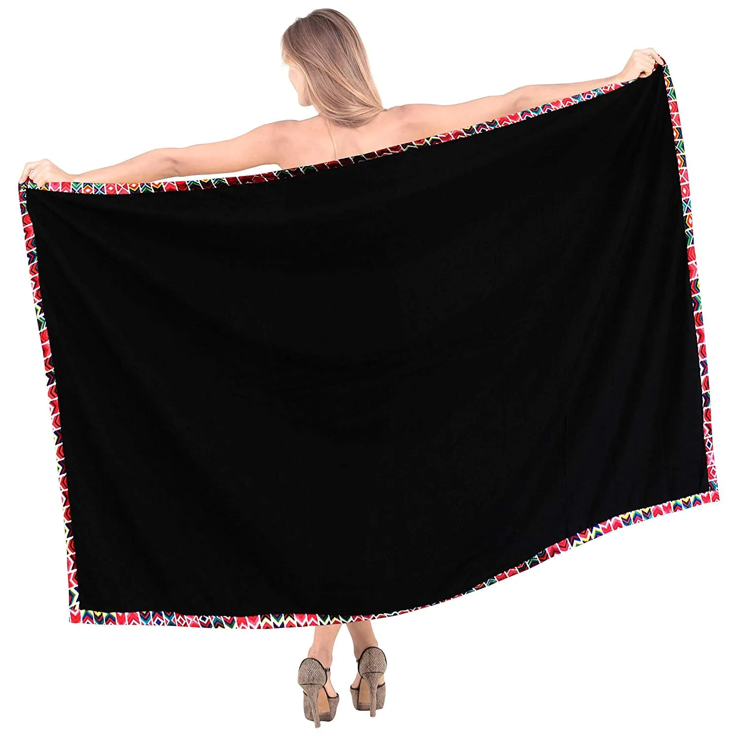 LA LEELA Women's Bikini Wrap Cover up Swimsuit Sarong Dress Solid ONE Size