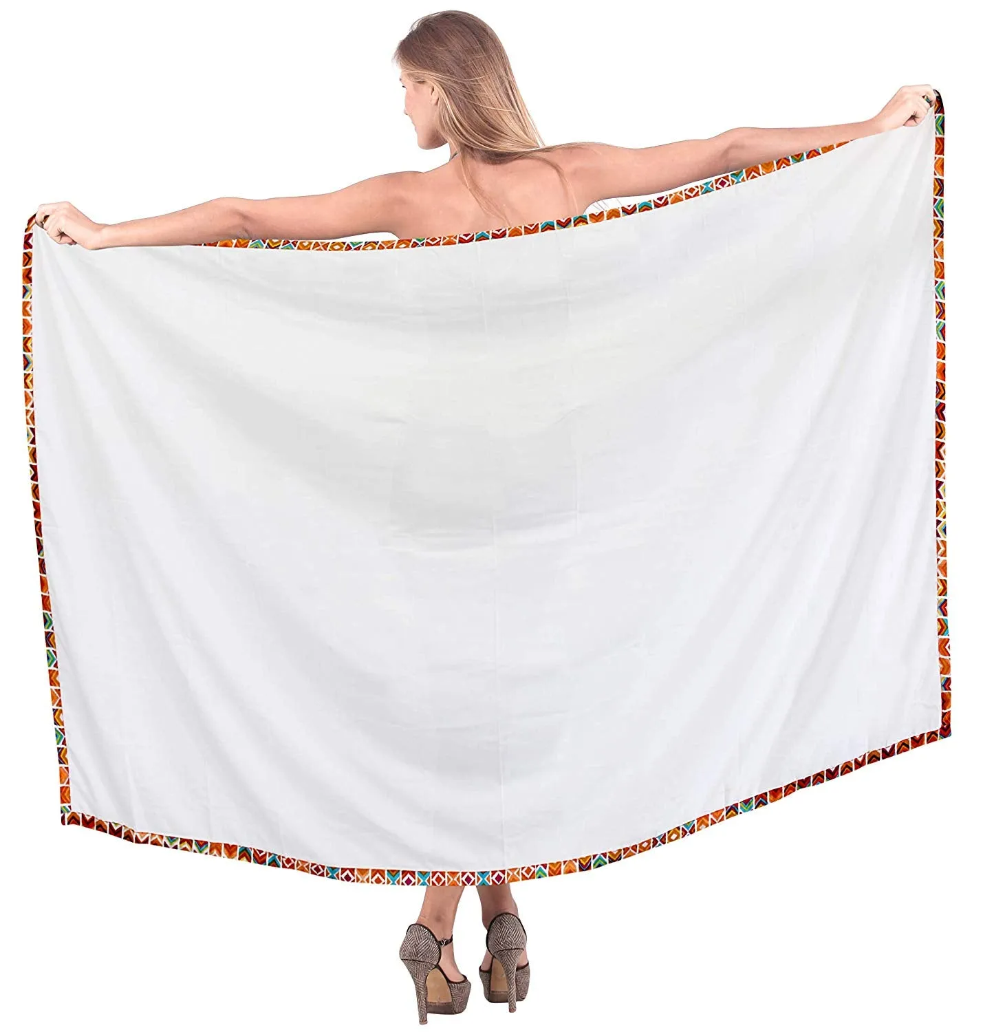LA LEELA Women's Bikini Wrap Cover up Swimsuit Sarong Dress Solid ONE Size