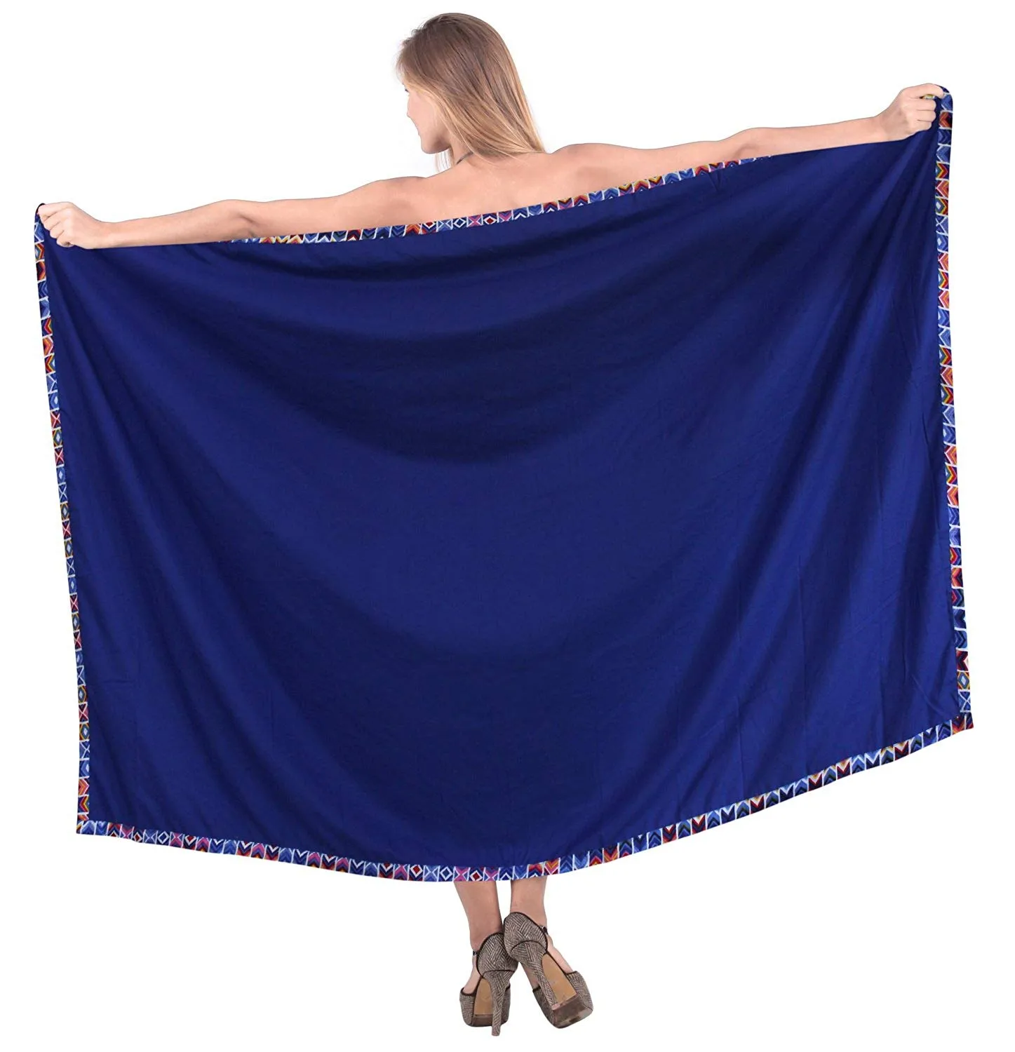 LA LEELA Women's Bikini Wrap Cover up Swimsuit Sarong Dress Solid ONE Size