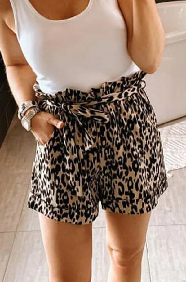 Leopard Print Casual Summer Shorts