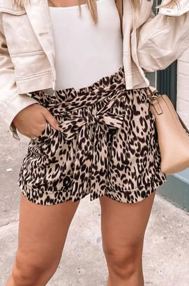 Leopard Print Casual Summer Shorts