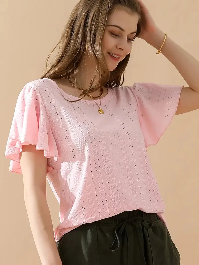 Light pink flowy sleeve top