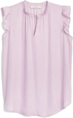 Loft Ann Taylor Women's Ruffle Henley Tank Blouse