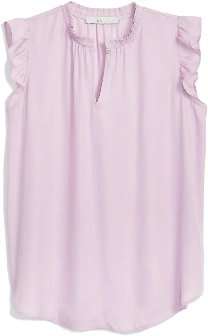 Loft Ann Taylor Women's Ruffle Henley Tank Blouse