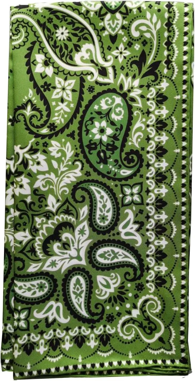 Men 100 Silk Square Scarf 26"x26" Neck Scarves Wrap Business Casual Breathable Lightweight Paisley