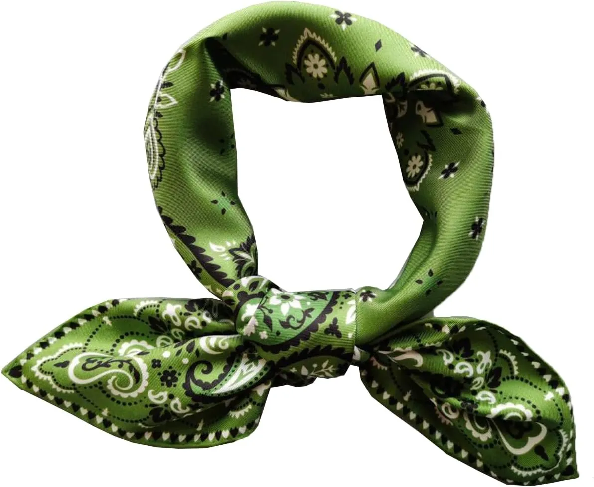 Men 100 Silk Square Scarf 26"x26" Neck Scarves Wrap Business Casual Breathable Lightweight Paisley