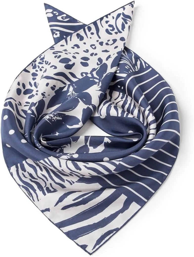 Men 100 Silk Twill Square Scarf 26"x26" Neck Scarves Wrap Business Casual Breathable Lightweight