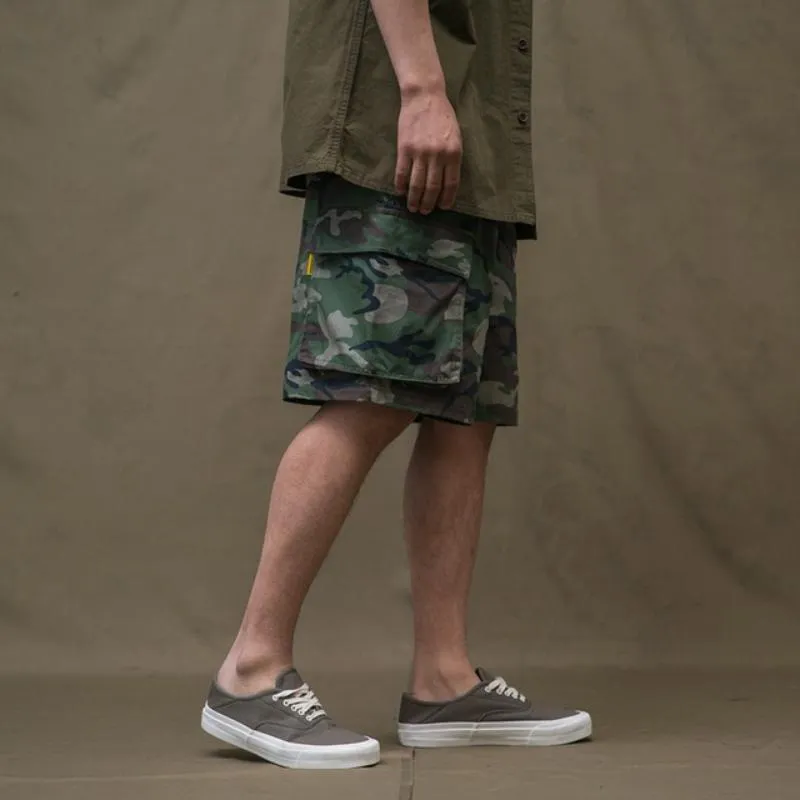 Men's Casual Cargo Shorts With Camouflage Print
