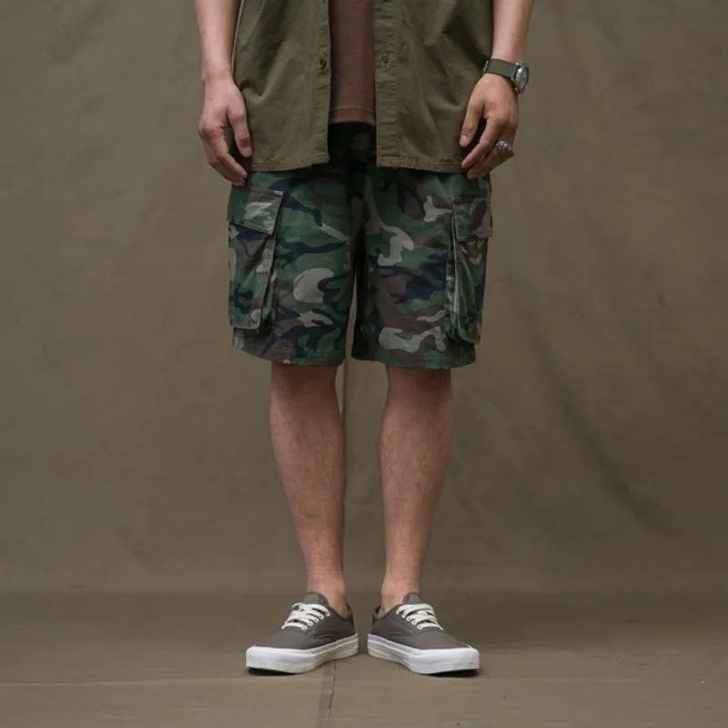 Men's Casual Cargo Shorts With Camouflage Print
