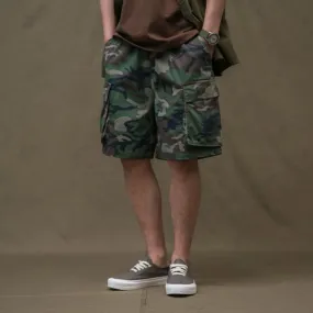 Men's Casual Cargo Shorts With Camouflage Print