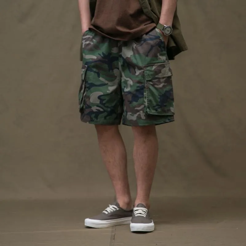 Men's Casual Cargo Shorts With Camouflage Print
