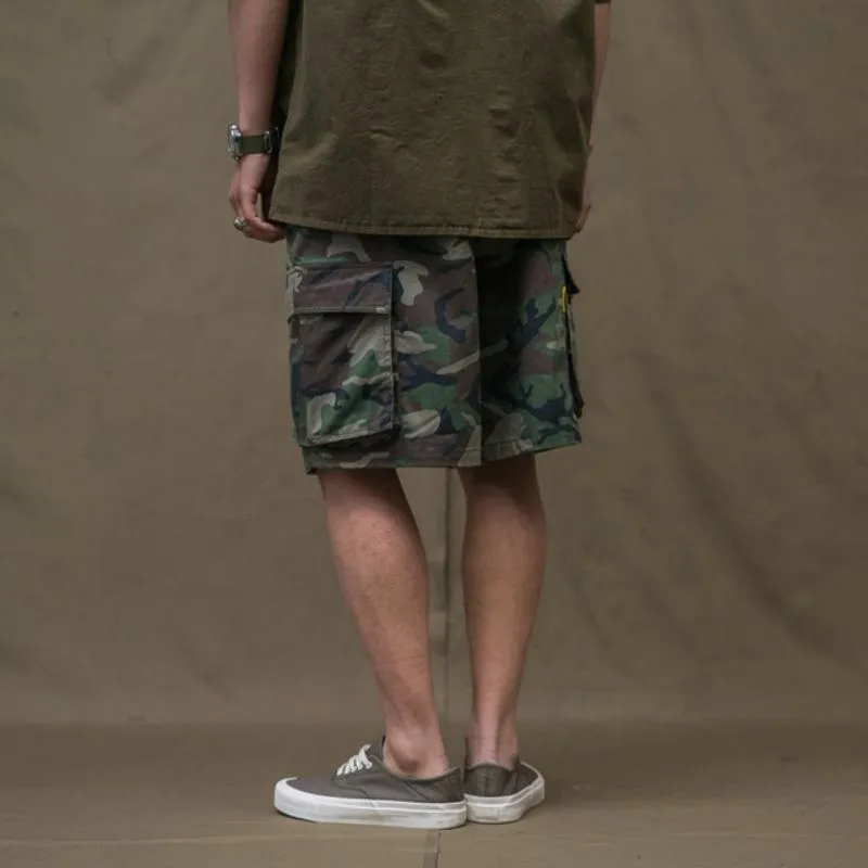 Men's Casual Cargo Shorts With Camouflage Print
