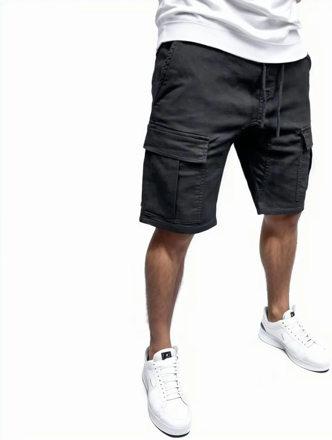 Mens Casual Shorts - Cotton Drawstring Summer Beach Stretch Twill Chino Golf Shorts Classic Shorts Casual Shorts