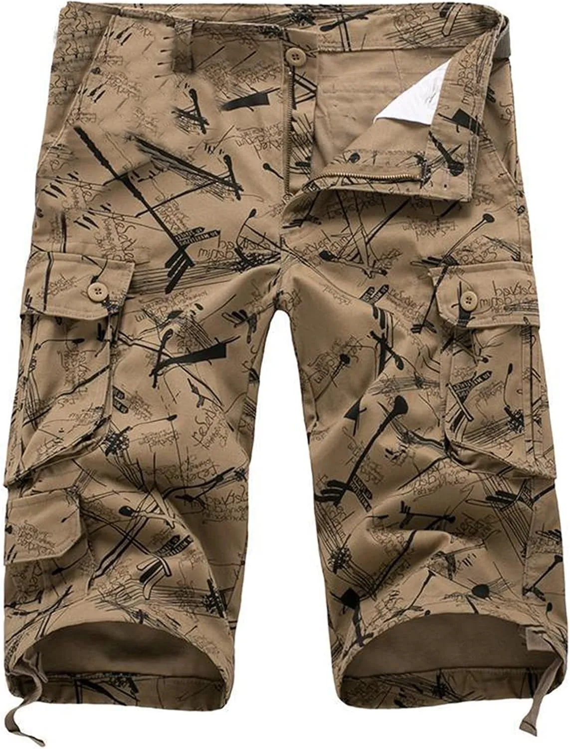 Mens Shorts Casual Big and Tall Cargo Shorts Cotton Work Shorts Multi Pocket Casual Comfort Flex Waistband Shorts