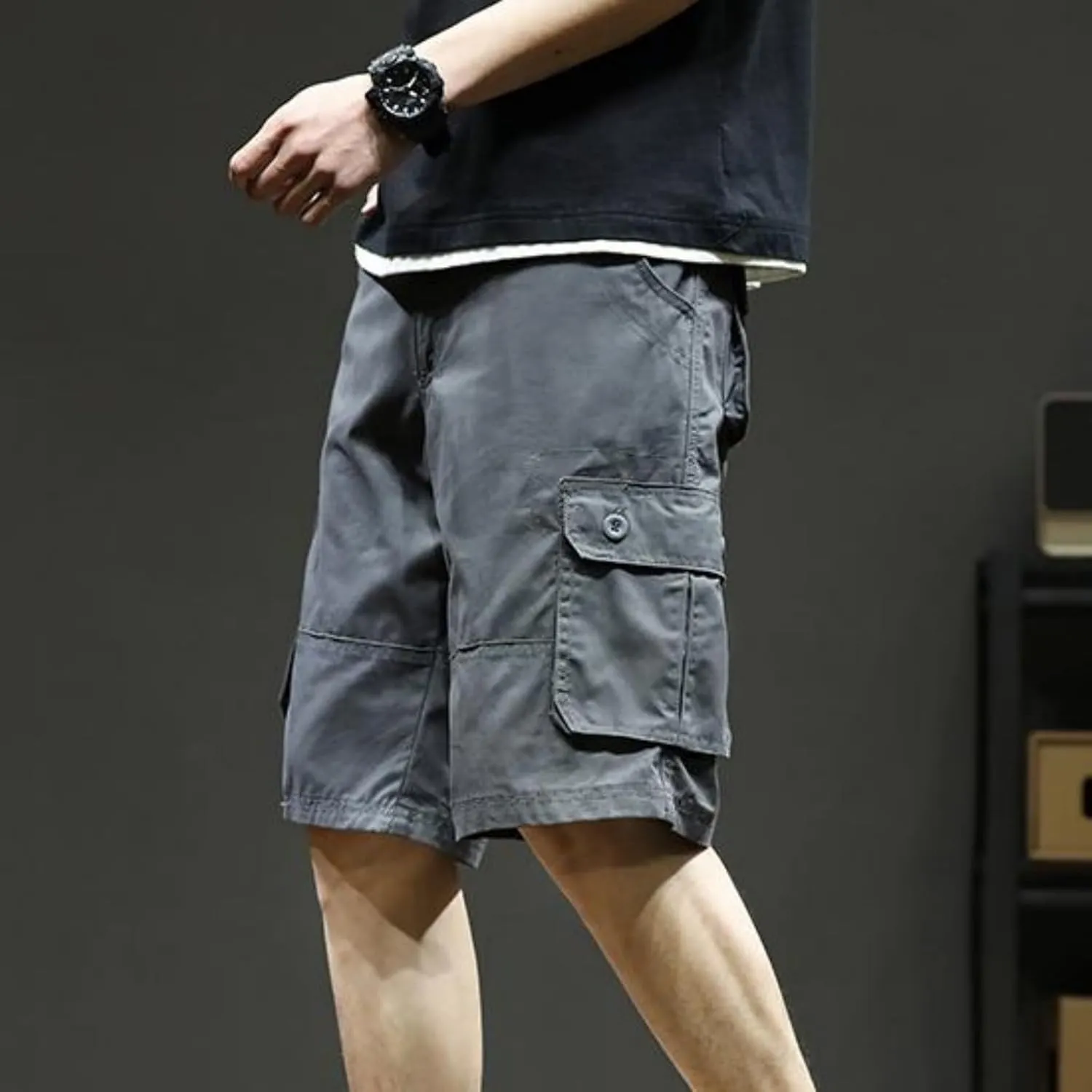Men's Shorts Casual Cargo Shorts Relaxed Fit Casual Work Shorts Outdoor Hiking Pants with Multi Pockets