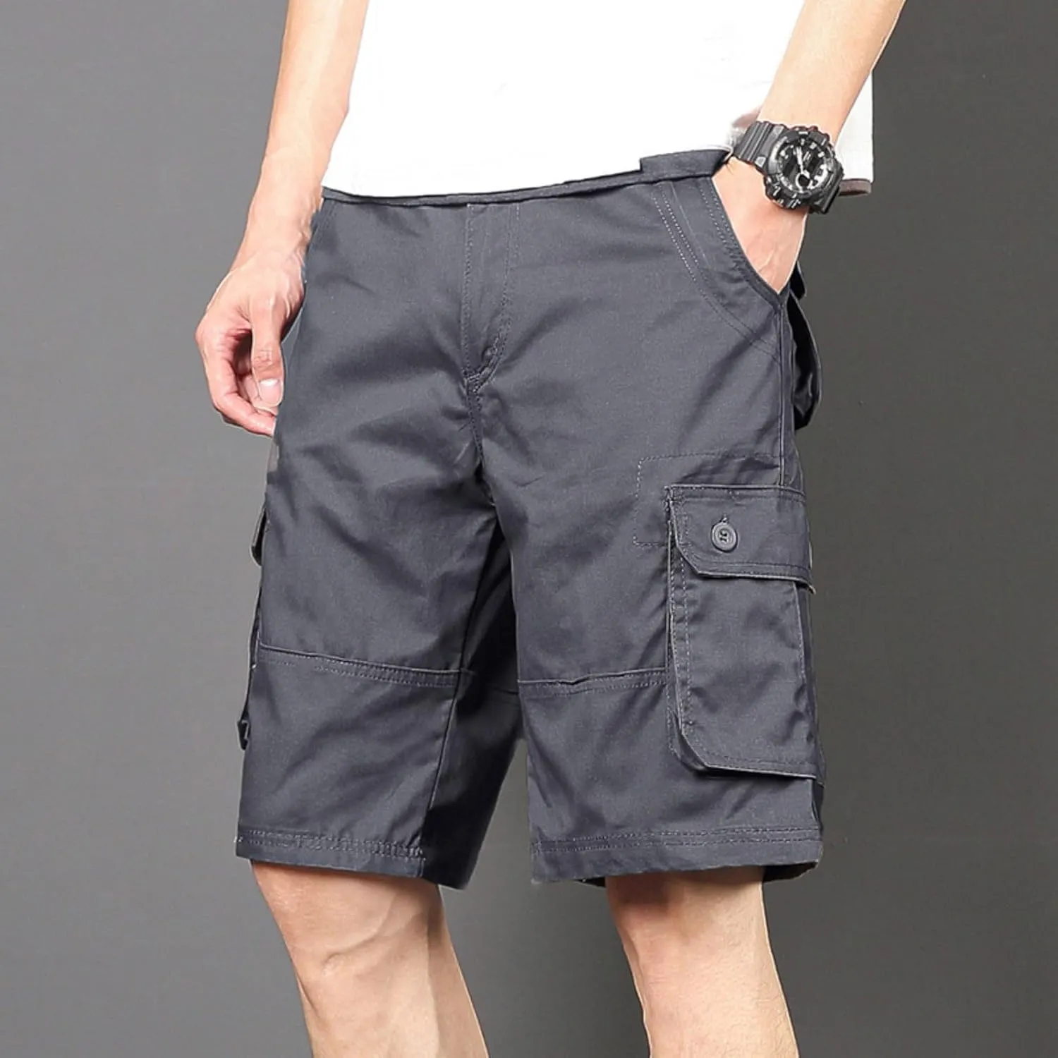 Men's Shorts Casual Cargo Shorts Relaxed Fit Casual Work Shorts Outdoor Hiking Pants with Multi Pockets