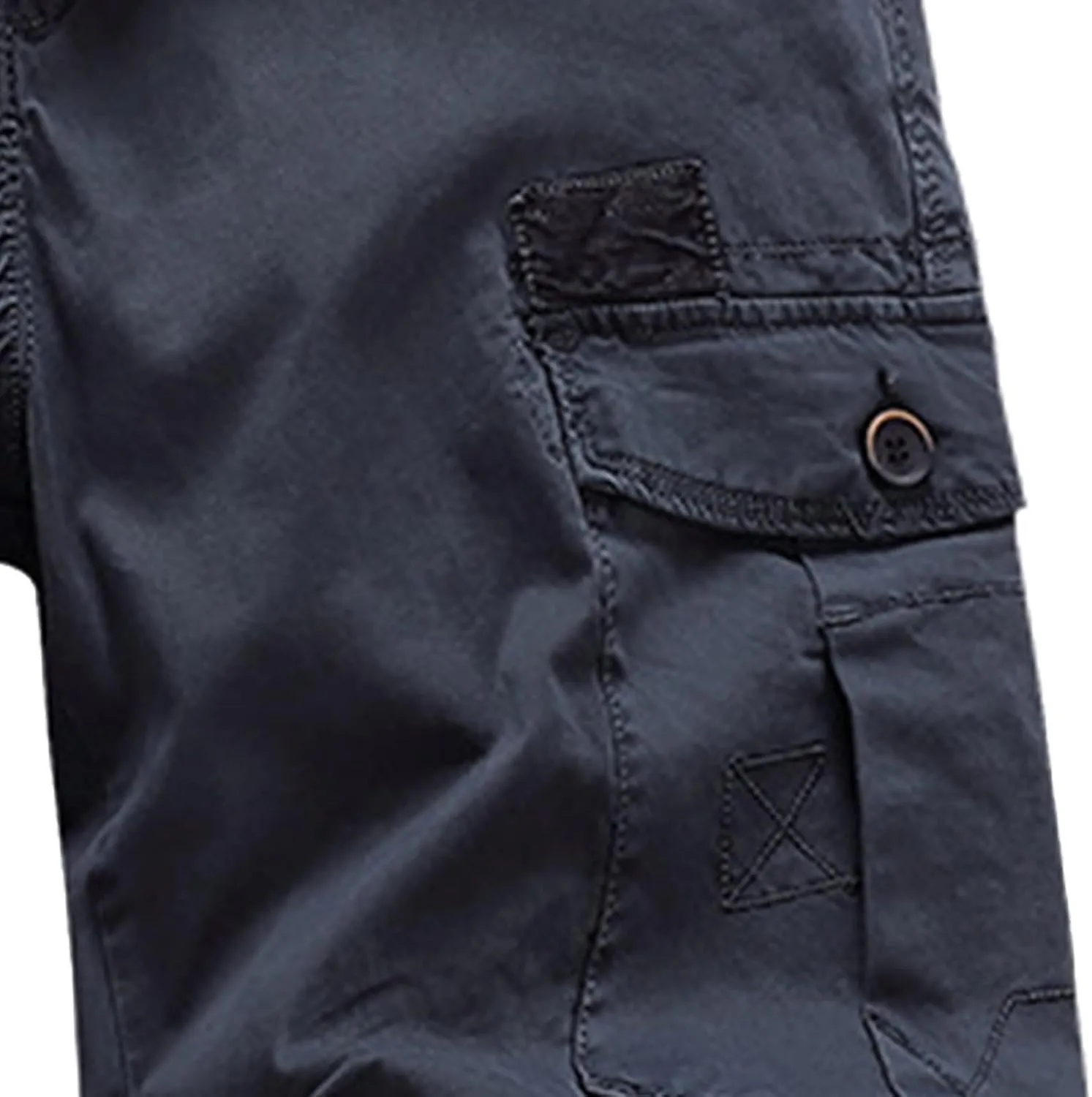 Mens Shorts Casual Men's Cotton Flat Shorts Classic-Fit Golf Shorts Casual Hiking Cargo Shorts with Zipper Pockets