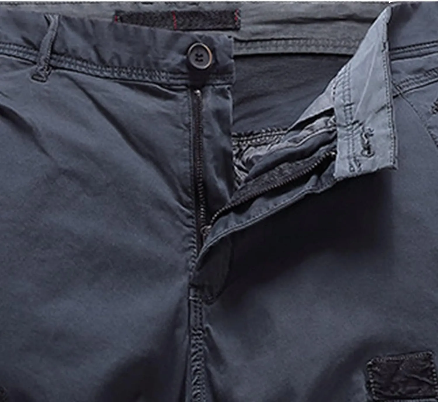 Mens Shorts Casual Men's Cotton Flat Shorts Classic-Fit Golf Shorts Casual Hiking Cargo Shorts with Zipper Pockets