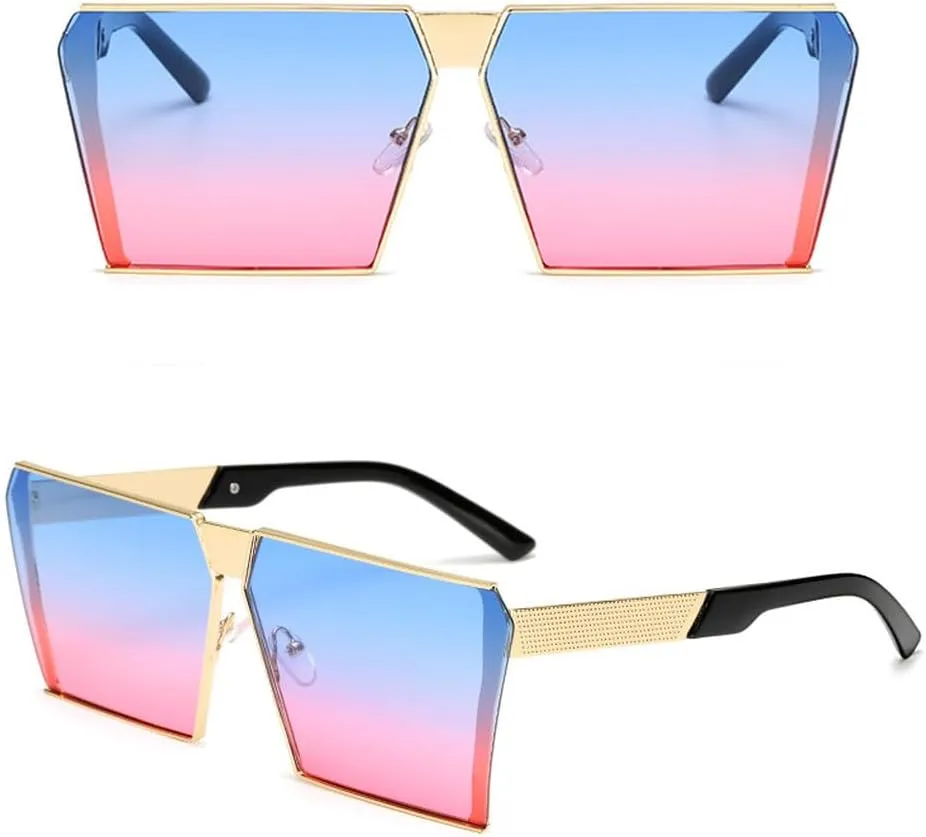Metal Sunglasses Women Men Fashion Big Frame Goggle Sun Glasses Ladies Vintage Eyewear