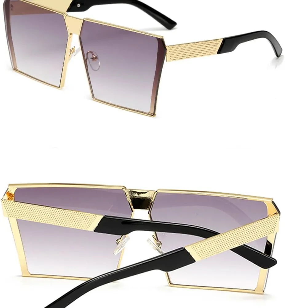 Metal Sunglasses Women Men Fashion Big Frame Goggle Sun Glasses Ladies Vintage Eyewear