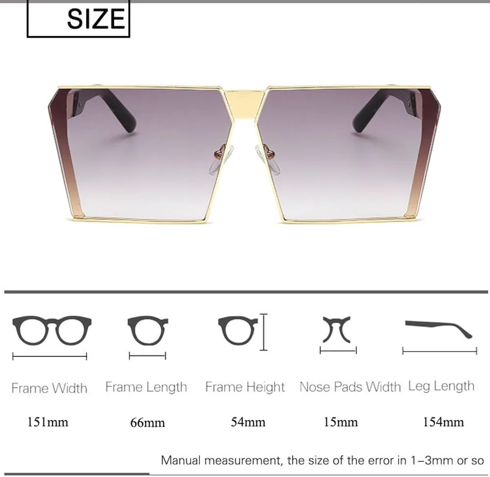 Metal Sunglasses Women Men Fashion Big Frame Goggle Sun Glasses Ladies Vintage Eyewear