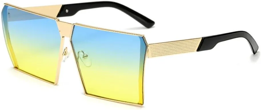 Metal Sunglasses Women Men Fashion Big Frame Goggle Sun Glasses Ladies Vintage Eyewear